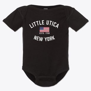 Little Utica New York Patriot Baby Onesie