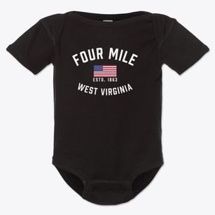 Four Mile West Virginia Patriot Baby Onesie