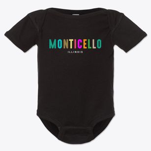 Monticello Illinois Color Pop Baby Onesie