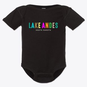 Lake Andes South Dakota Color Pop Baby Onesie