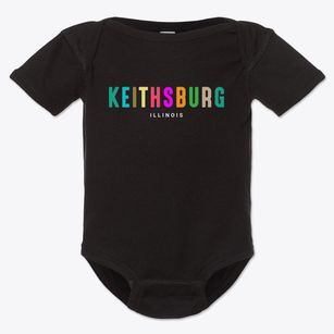 Keithsburg Illinois Color Pop Baby Onesie