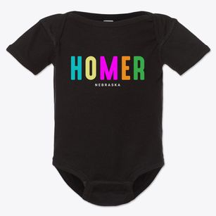 Homer Nebraska Color Pop Baby Onesie