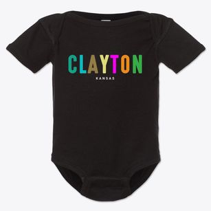 Clayton Kansas Color Pop Baby Onesie