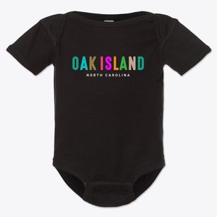 Oak Island North Carolina Color Pop Baby Onesie