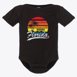Havana Florida Palm Tree Sunset Baby Onesie