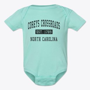 Coreys Crossroads North Carolina Classic Established Baby Onesie