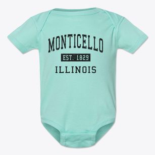Monticello Illinois Classic Established Baby Onesie