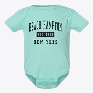 Beach Hampton New York Classic Established Baby Onesie