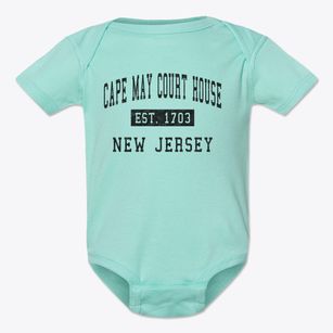 Cape May Court House New Jersey Classic Established Baby Onesie