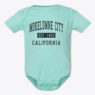 Mokelumne City California Classic Established Baby Onesie