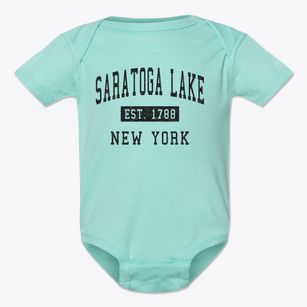 Saratoga Lake New York Classic Established Baby Onesie