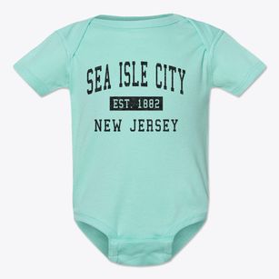 Sea Isle City New Jersey Classic Established Baby Onesie