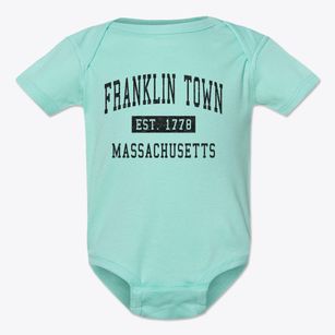 Franklin Town Massachusetts Classic Established Baby Onesie