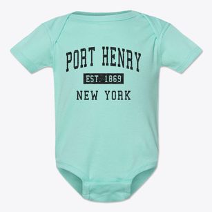 Port Henry New York Classic Established Baby Onesie