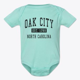 Oak City North Carolina Classic Established Baby Onesie