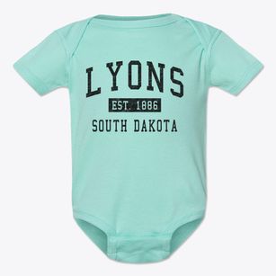 Lyons South Dakota Classic Established Baby Onesie