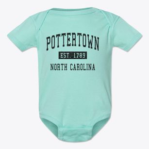 Pottertown North Carolina Classic Established Baby Onesie
