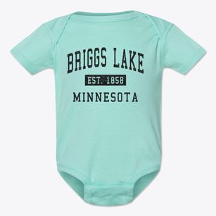 Briggs Lake Minnesota Classic Established Baby Onesie