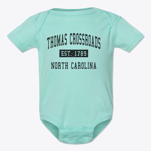 Thomas Crossroads North Carolina Classic Established Baby Onesie