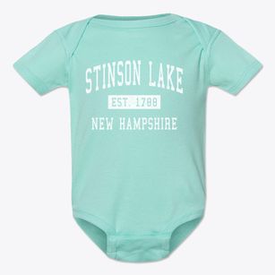 Stinson Lake New Hampshire Classic Established Baby Onesie