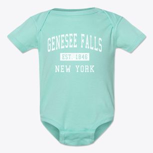 Genesee Falls New York Classic Established Baby Onesie
