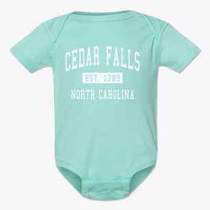 Cedar Falls North Carolina Classic Established Baby Onesie