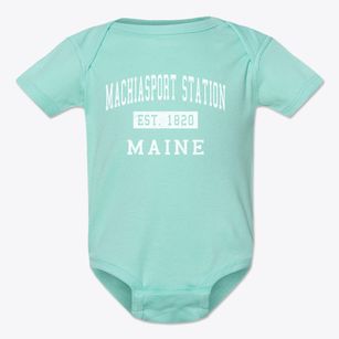 Machiasport Station Maine Classic Established Baby Onesie