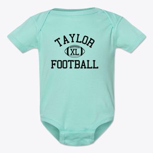 Taylor Christian School Classic Football Baby Onesie