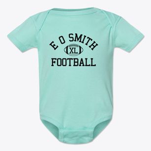 E O Smith Education Center Classic Football Baby Onesie