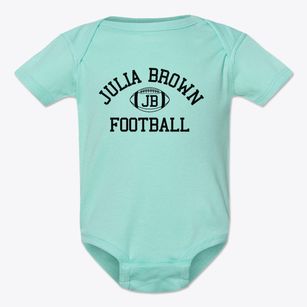 Julia Brown Montessori School Classic Football Baby Onesie