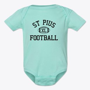 St Pius Tenth Parish Classic Football Baby Onesie