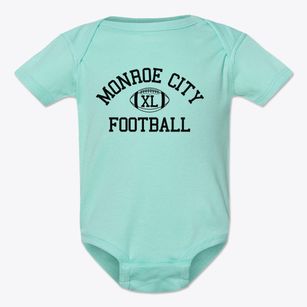 Monroe City R1 High School Classic Football Baby Onesie