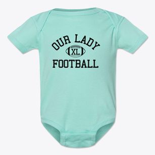 Our Lady Queen Of Peace School Classic Football Baby Onesie