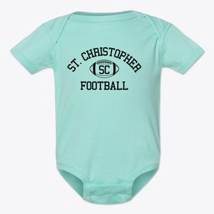 Saint Christopher School Classic Football Baby Onesie