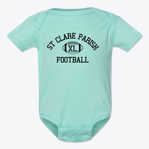 St Clare Parish Classic Football Baby Onesie