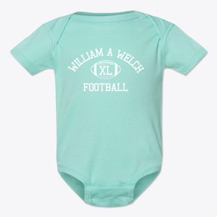 William A Welch School Classic Football Baby Onesie