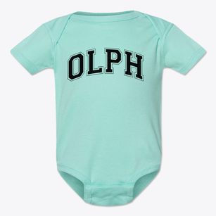 Our Lady Of Perpetual Help Varsity Arch Baby Onesie