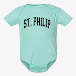 St Philip The Apostle Parish Varsity Arch Baby Onesie