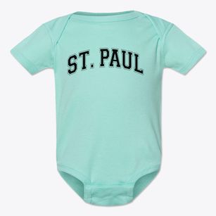 Saint Paul Lutheran School Varsity Arch Baby Onesie