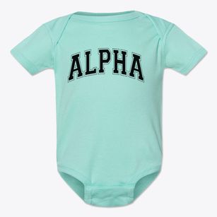 Alpha Kindergarten School Varsity Arch Baby Onesie