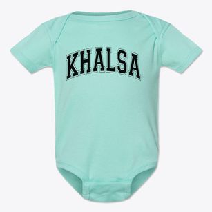 Khalsa Montessori School Varsity Arch Baby Onesie