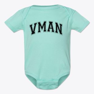 Vman Varsity Arch Baby Onesie