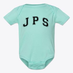 J P S Kindergarten Center Varsity Arch Baby Onesie