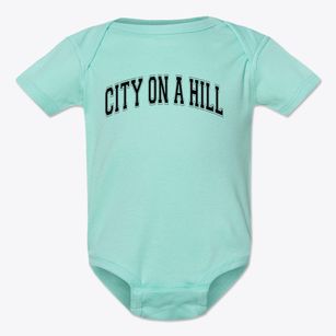 City On A Hill Varsity Arch Baby Onesie
