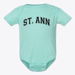 Saint Ann Elementary School Varsity Arch Baby Onesie