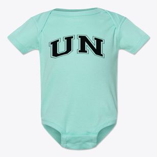 U N International School Varsity Arch Baby Onesie
