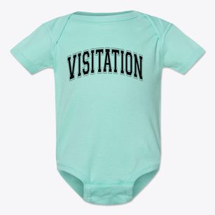 Visitation Academy Varsity Arch Baby Onesie