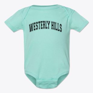 Westerly Hills Elementary School Varsity Arch Baby Onesie