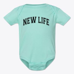 New Life Academy Varsity Arch Baby Onesie