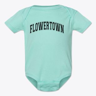 Flowertown Elementary School Varsity Arch Baby Onesie